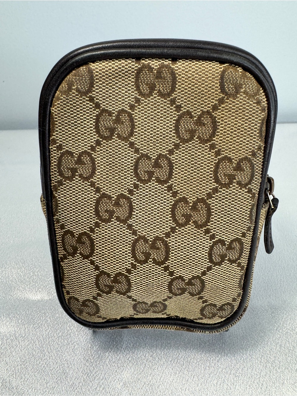 Gucci Beige and Brown GG Supreme Canvas Case / Mini Pouch Unisex
